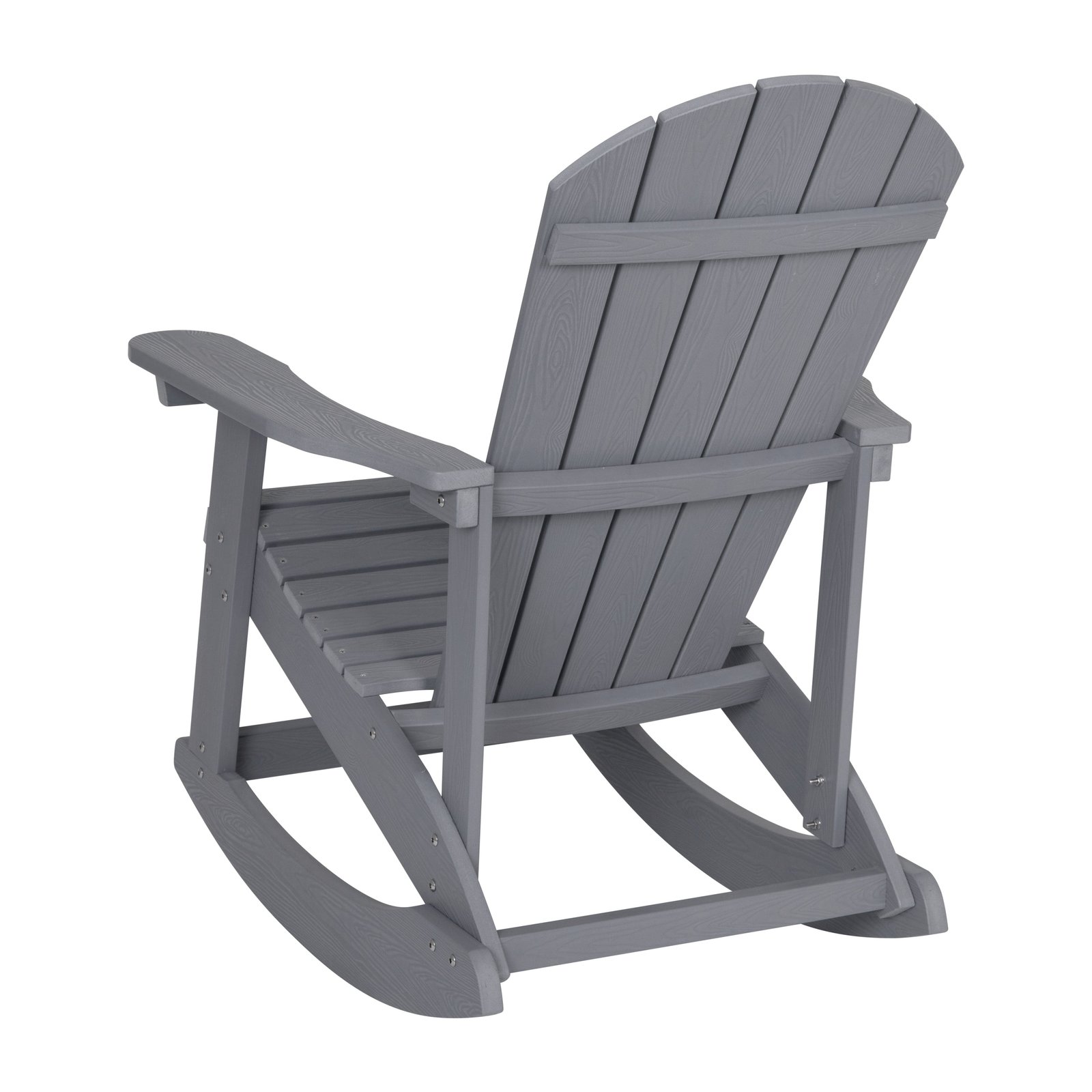 Classic All-Weather Poly Resin Rocking Adirondack Chair with Stainless Steel Hardware for Year Round Use