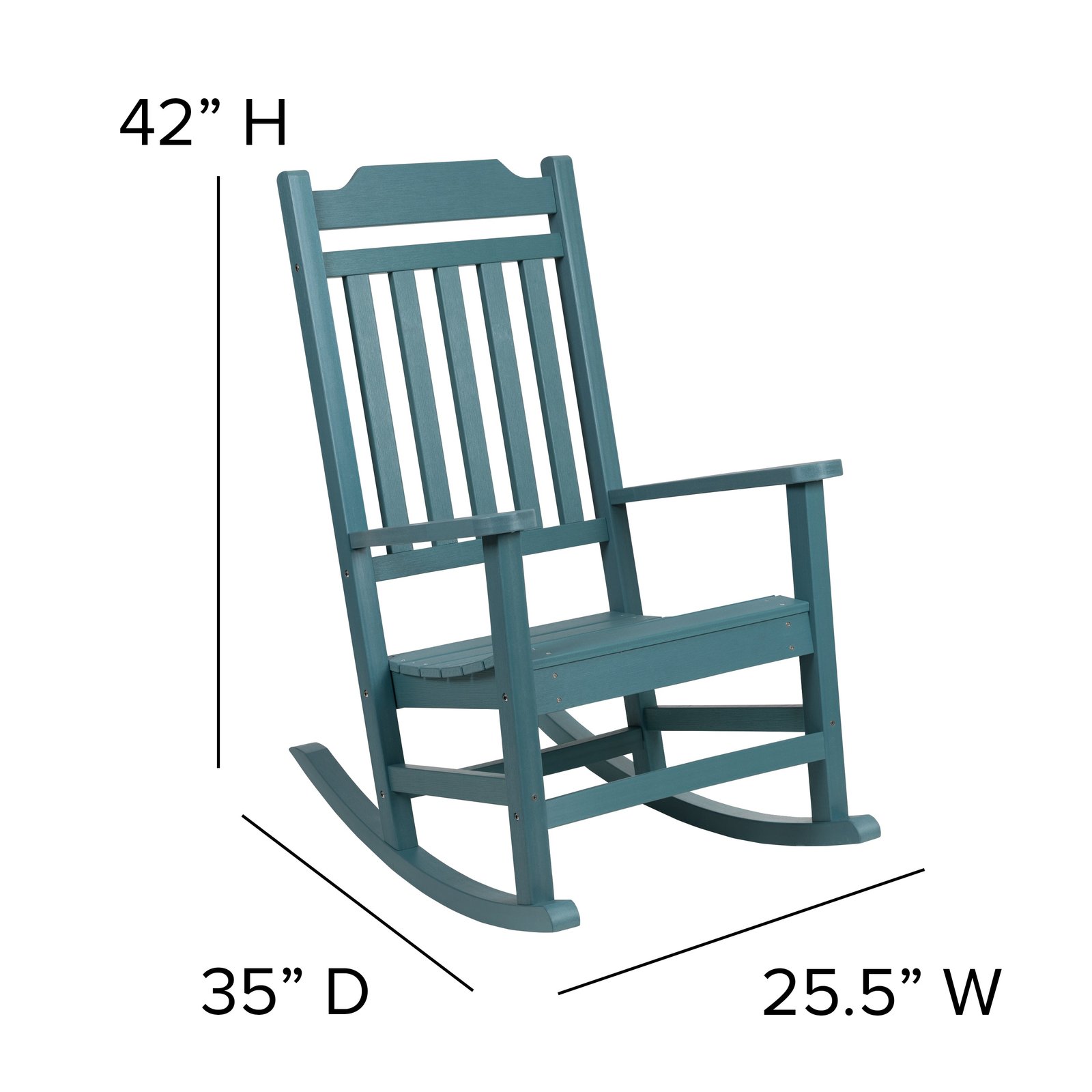 Set of 2 Indoor/Outdoor Poly Resin Rocking Chairs with Side Table