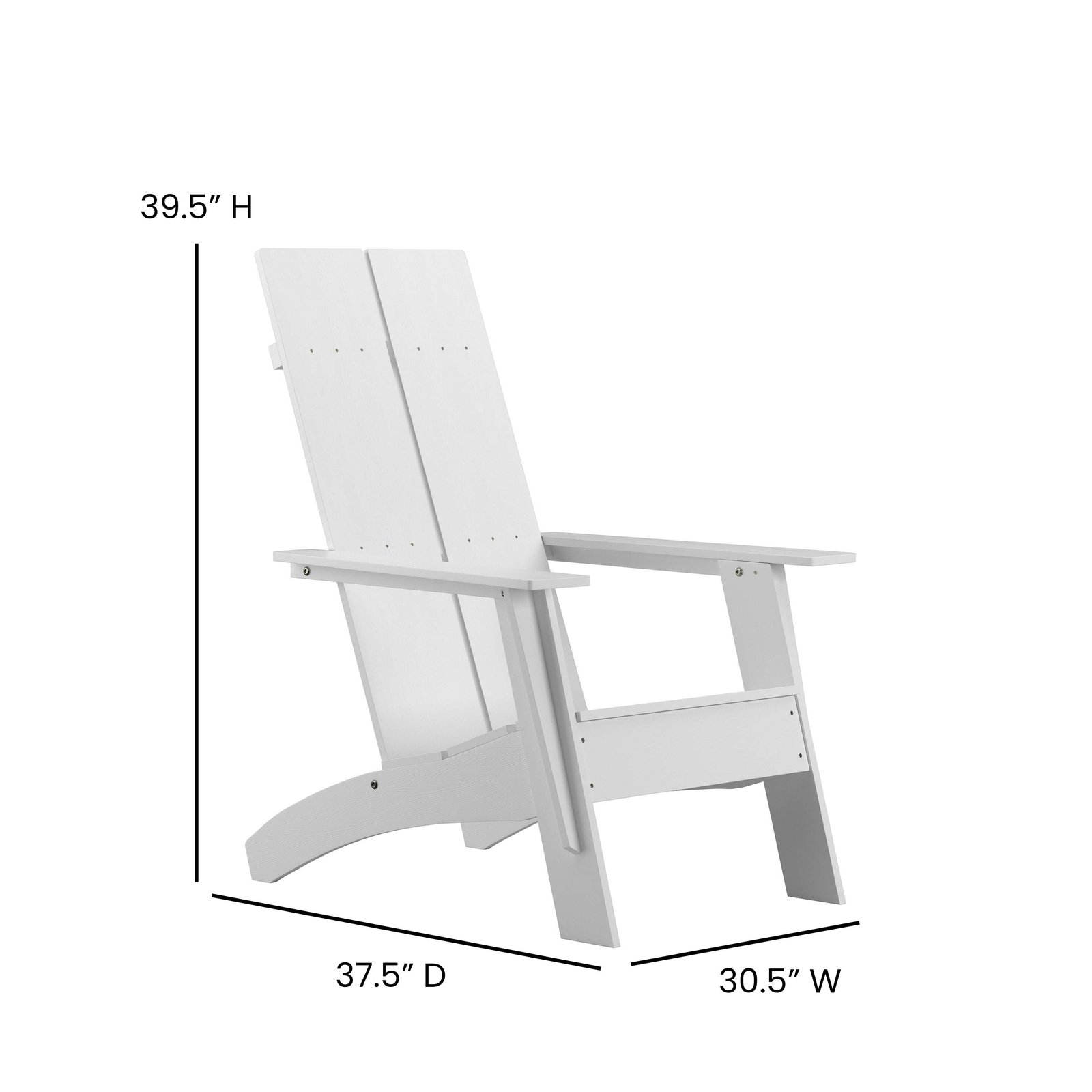 Modern Dual Slat Back Indoor/Outdoor Adirondack Style Patio Chair