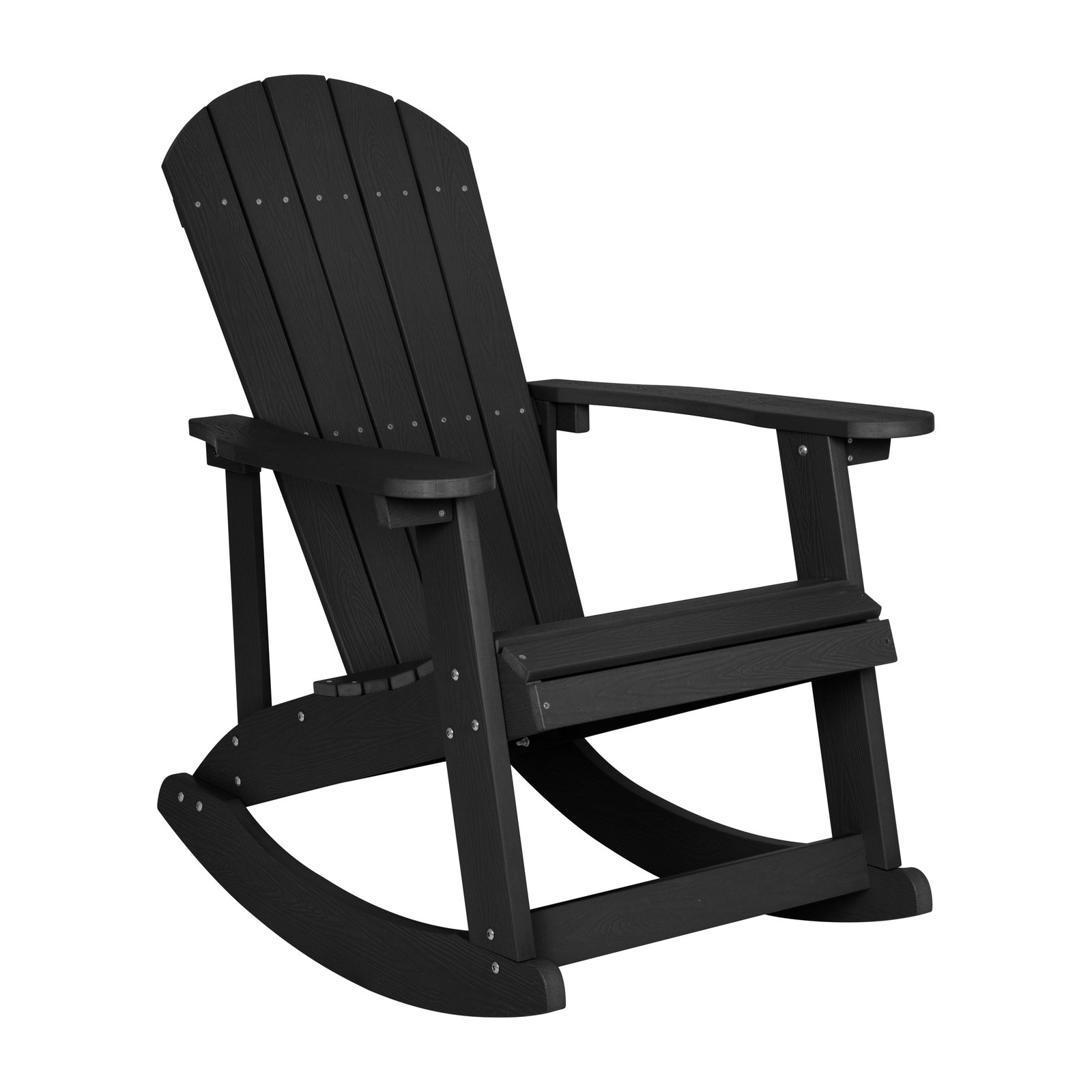 Classic All-Weather Poly Resin Rocking Adirondack Chair with Stainless Steel Hardware for Year Round Use