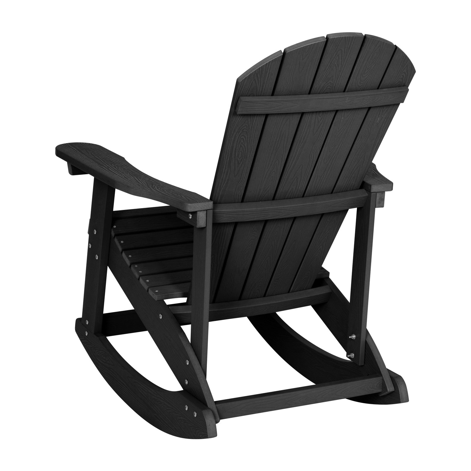 Classic All-Weather Poly Resin Rocking Adirondack Chair with Stainless Steel Hardware for Year Round Use