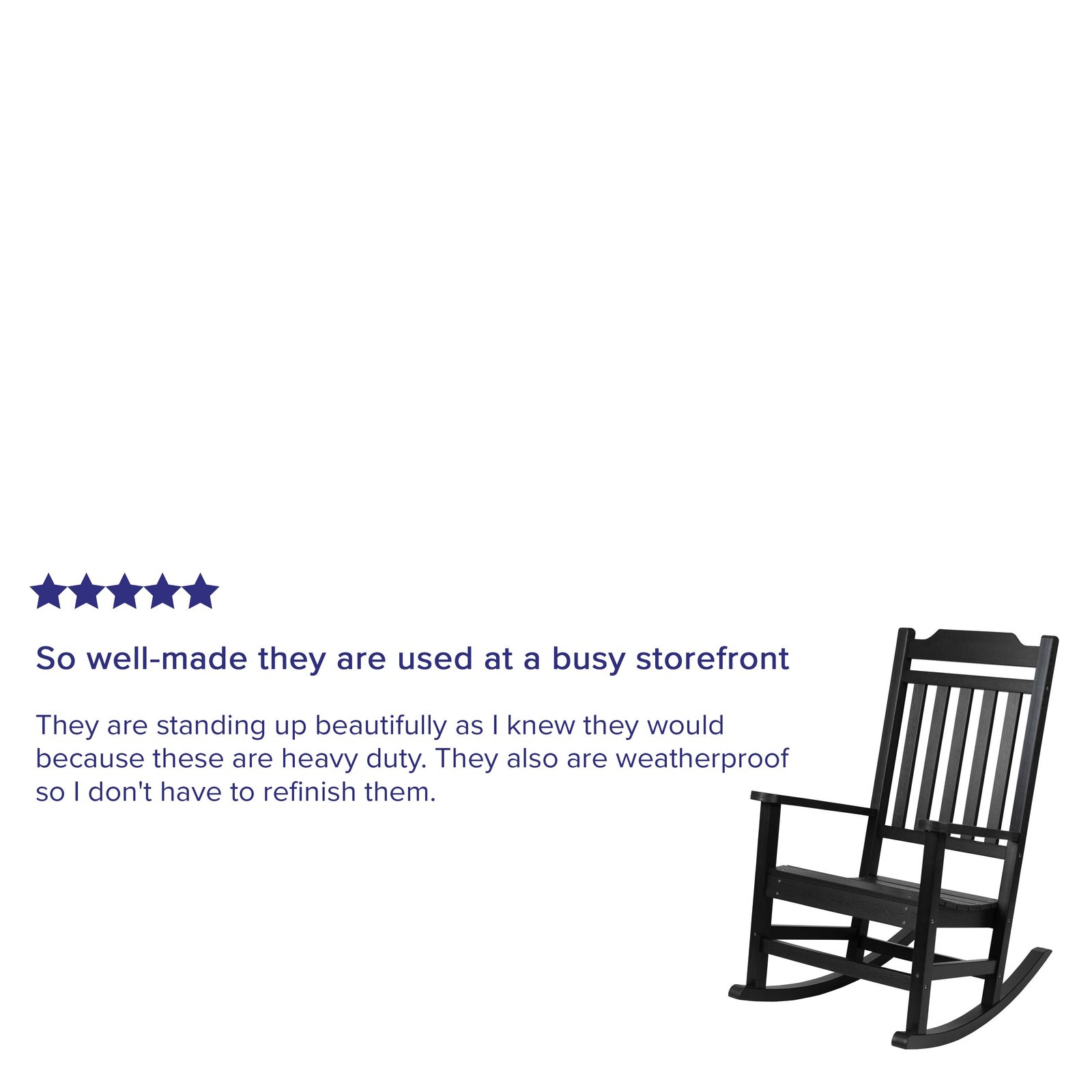 All-Weather Poly Resin Wood Rocking Chair - Patio and Backyard Furniture