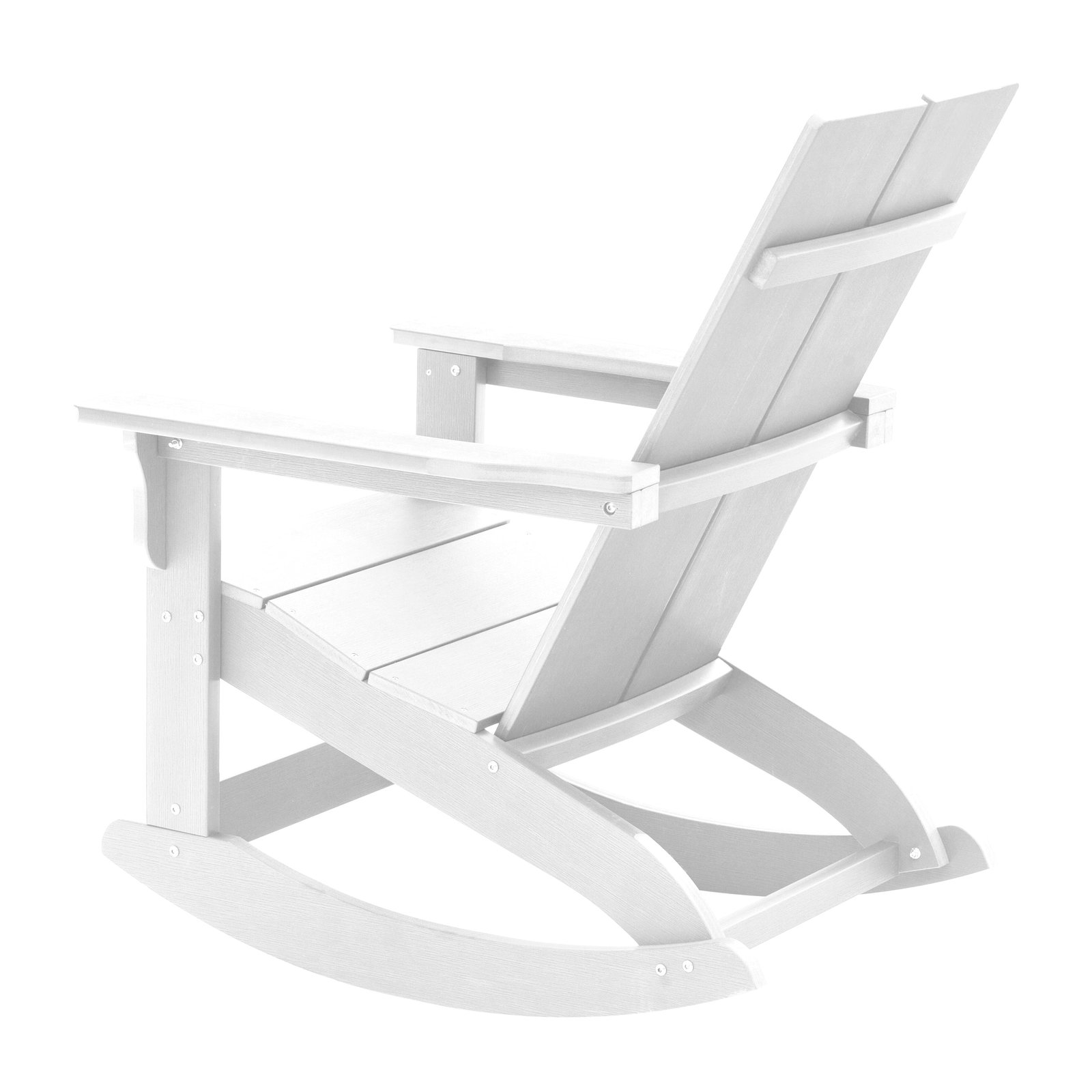 Set of 2 Modern All-Weather Poly Resin Adirondack Rocking Chairs for Indoor/Outdoor Use