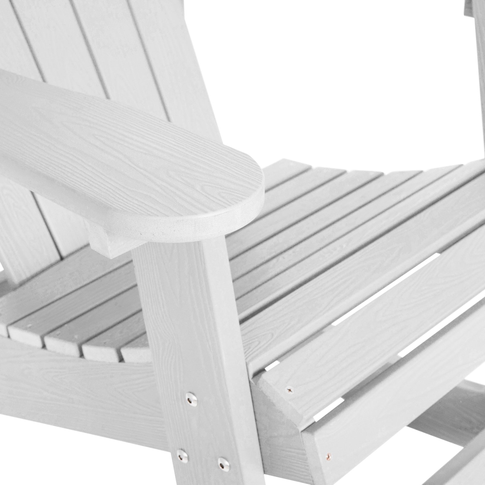 Classic All-Weather Poly Resin Rocking Adirondack Chair with Stainless Steel Hardware for Year Round Use