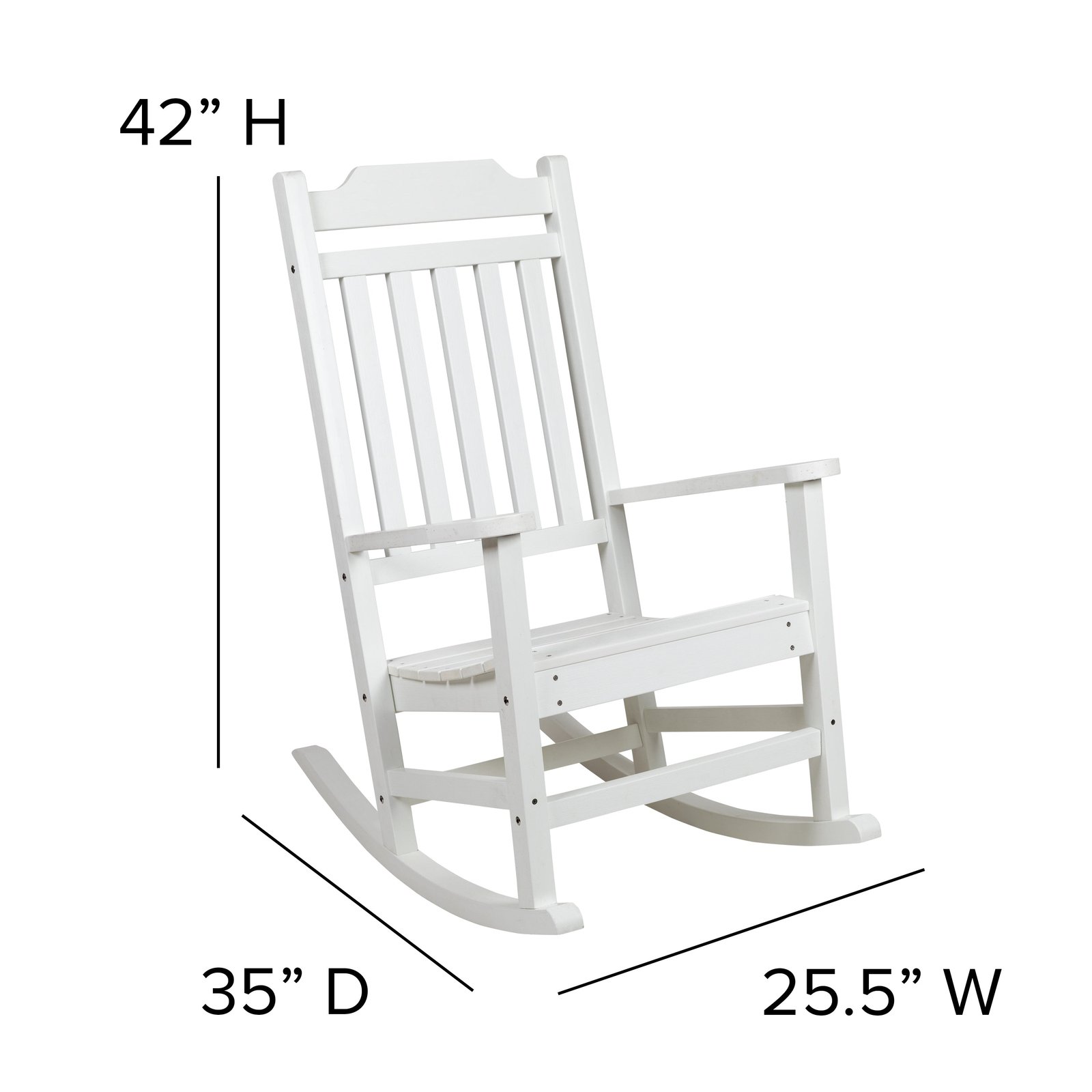 All-Weather Poly Resin Wood Rocking Chair - Patio and Backyard Furniture