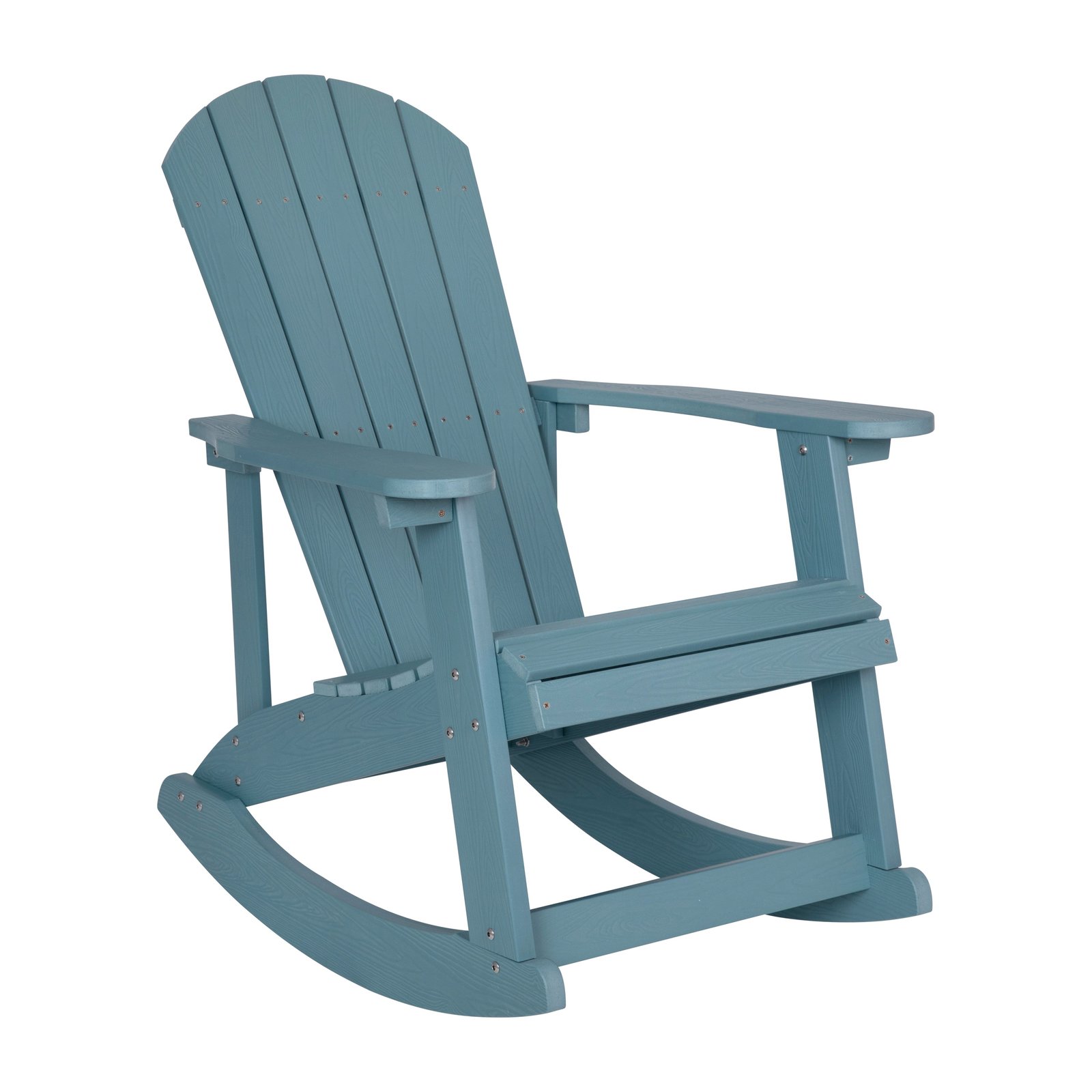 Classic All-Weather Poly Resin Rocking Adirondack Chair with Stainless Steel Hardware for Year Round Use