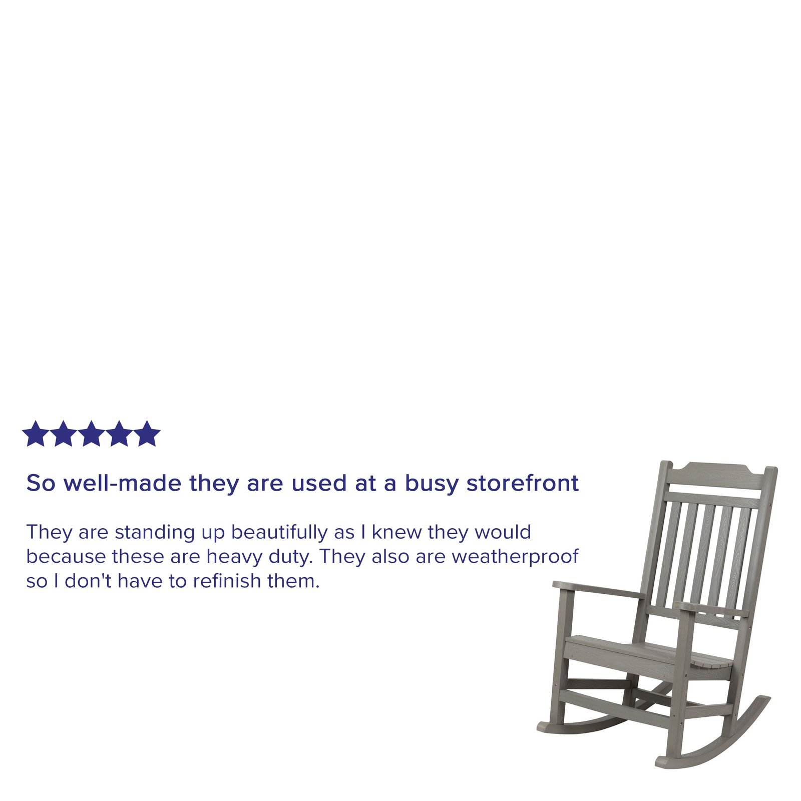 All-Weather Poly Resin Wood Rocking Chair - Patio and Backyard Furniture