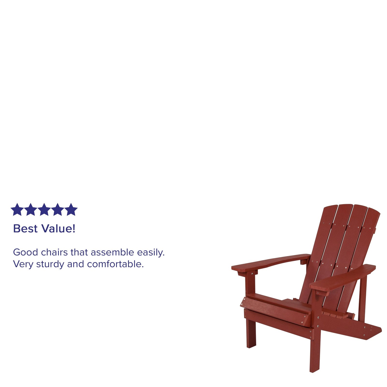 All-Weather Poly Resin Wood Adirondack Chair