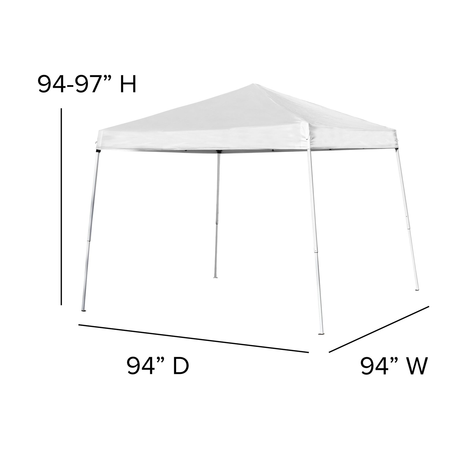 8'x8' Weather Resistant Easy Pop Up Slanted Leg Canopy Tent with Carry Bag