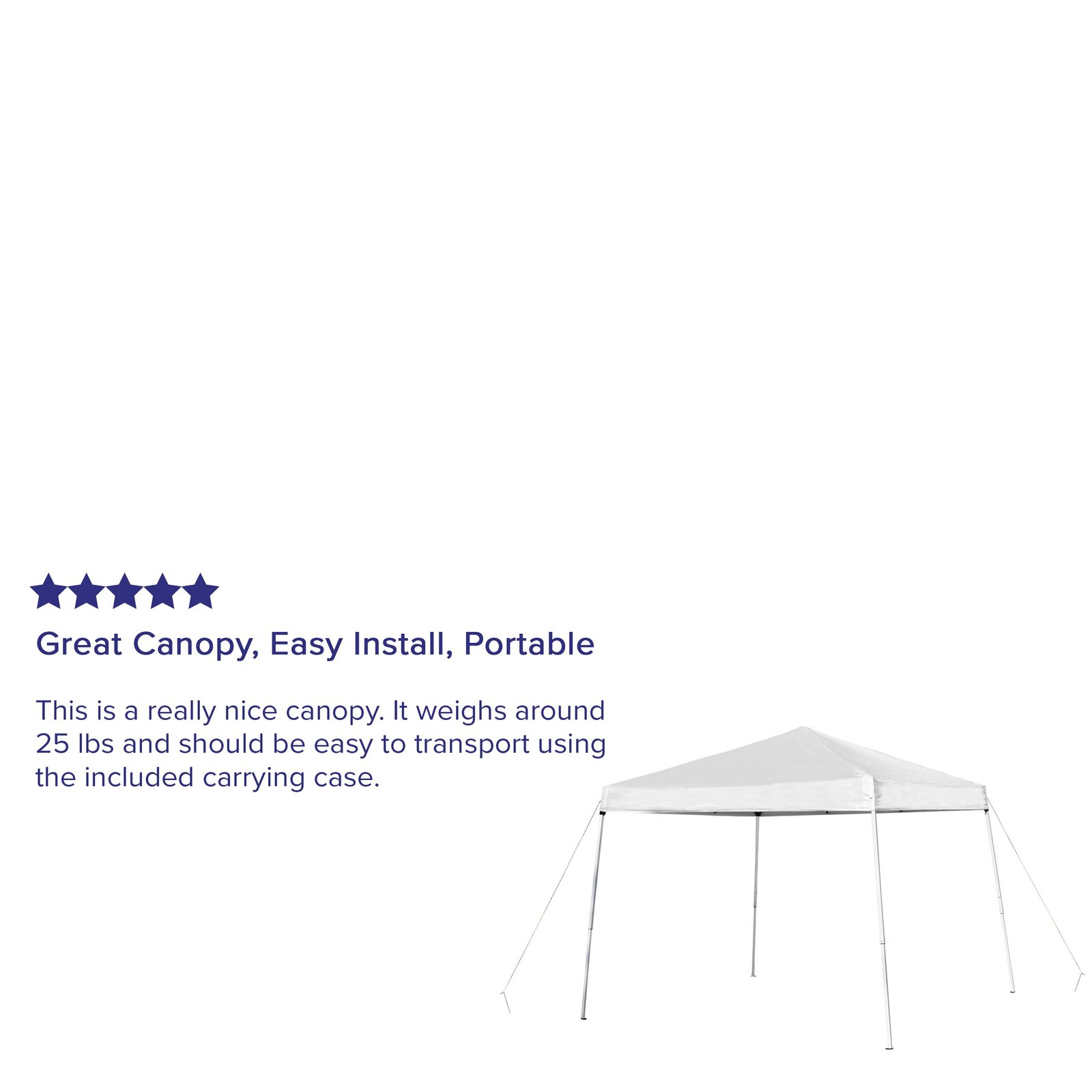 8'x8' Weather Resistant Easy Pop Up Slanted Leg Canopy Tent with Carry Bag