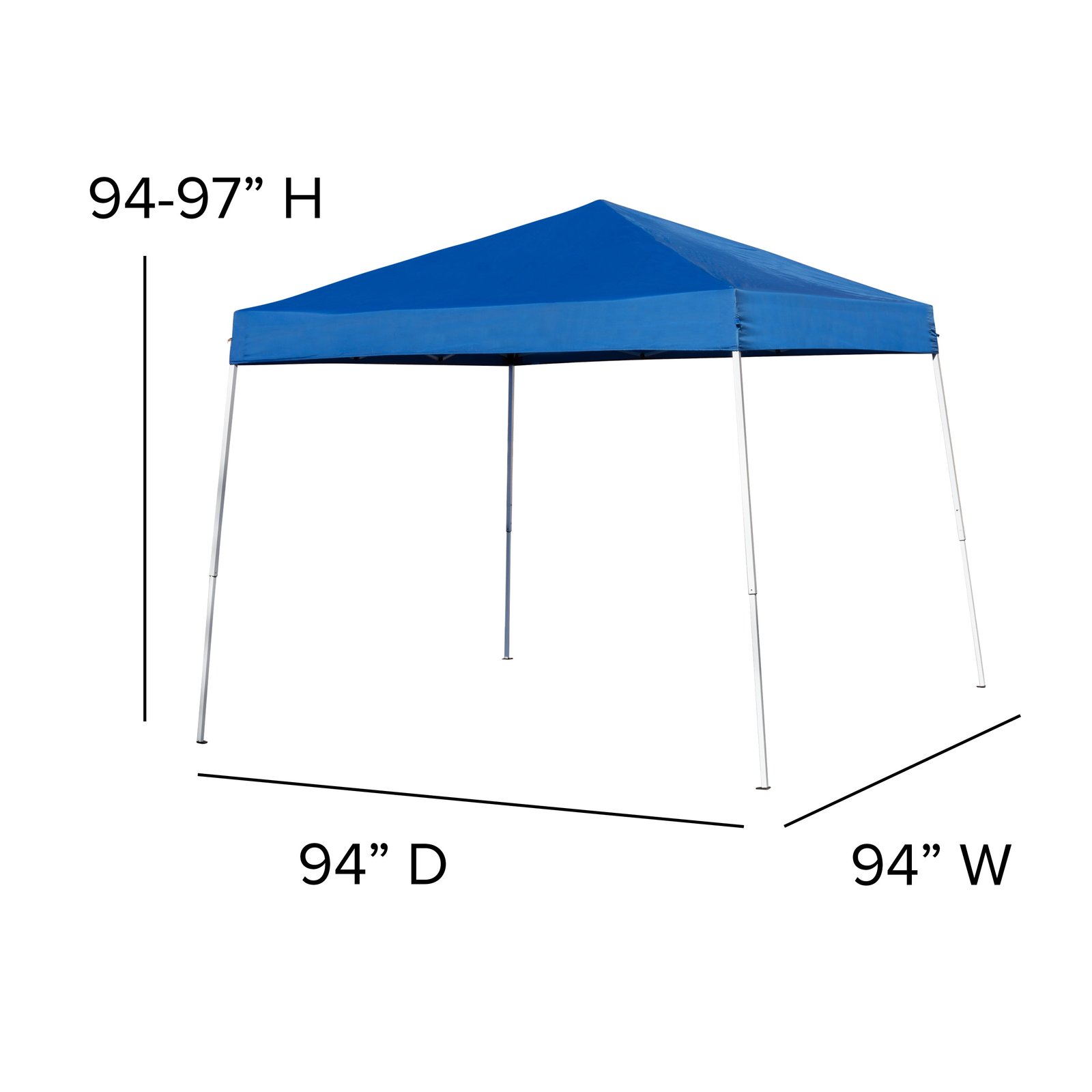 8'x8' Weather Resistant Easy Pop Up Slanted Leg Canopy Tent with Carry Bag