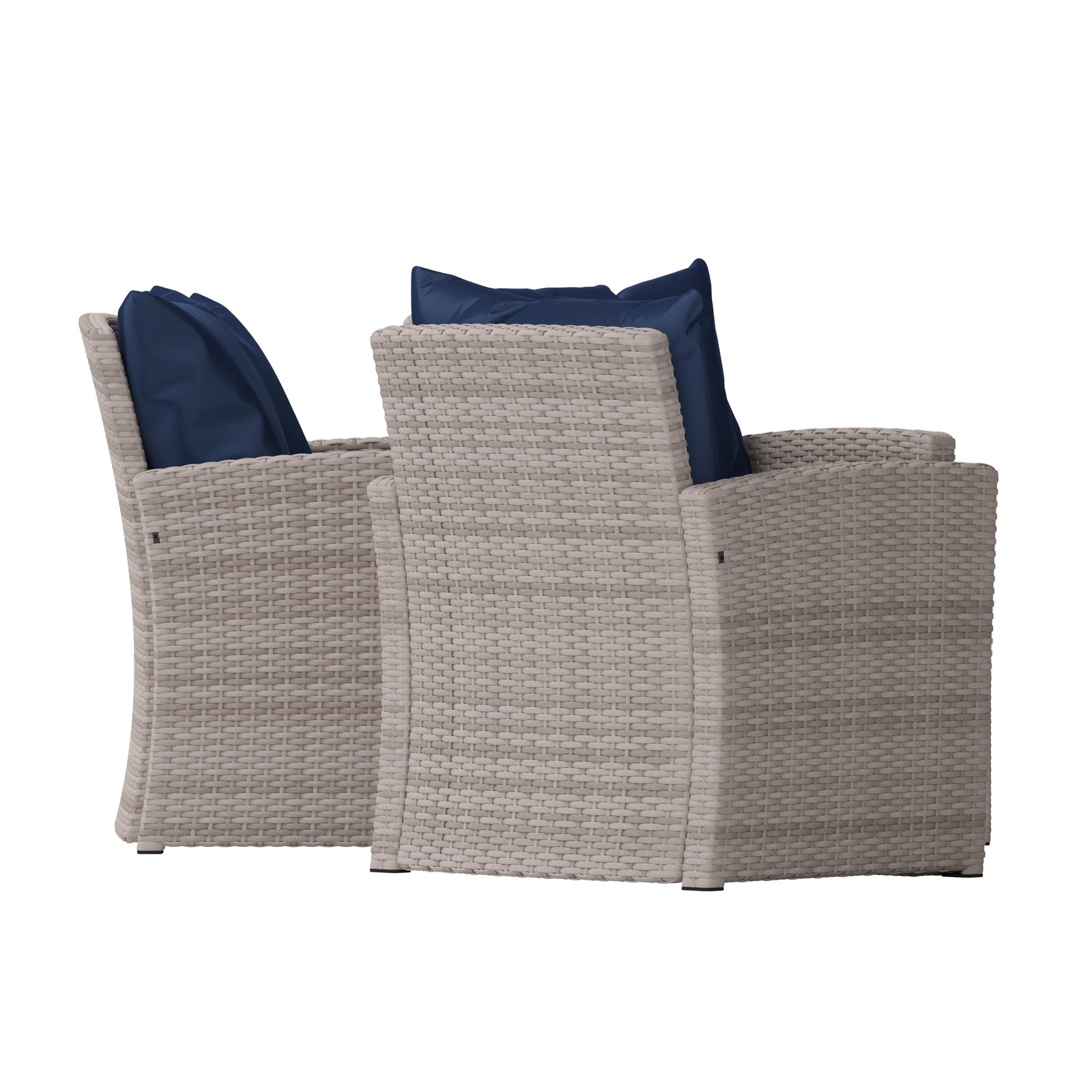 4 Piece Patio Set with Gray Back Pillows & Seat Cushions - Outdoor Seating