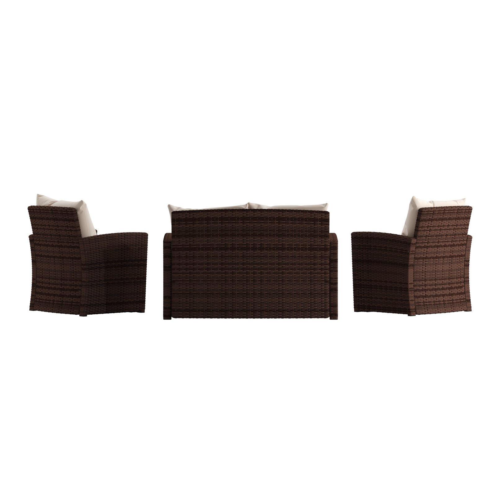 4 Piece Patio Set with Gray Back Pillows & Seat Cushions - Outdoor Seating
