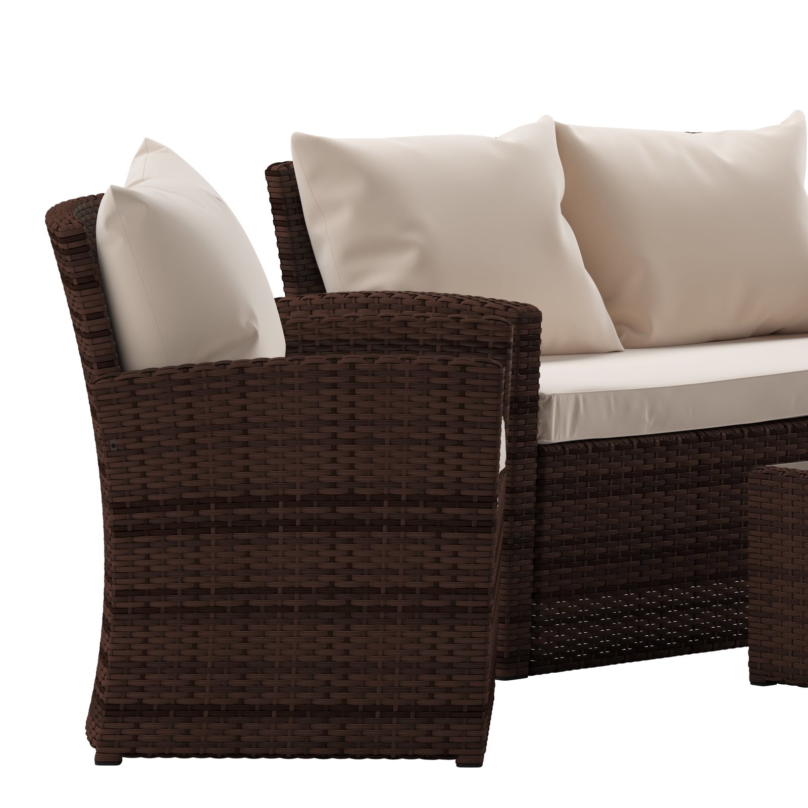 4 Piece Patio Set with Gray Back Pillows & Seat Cushions - Outdoor Seating