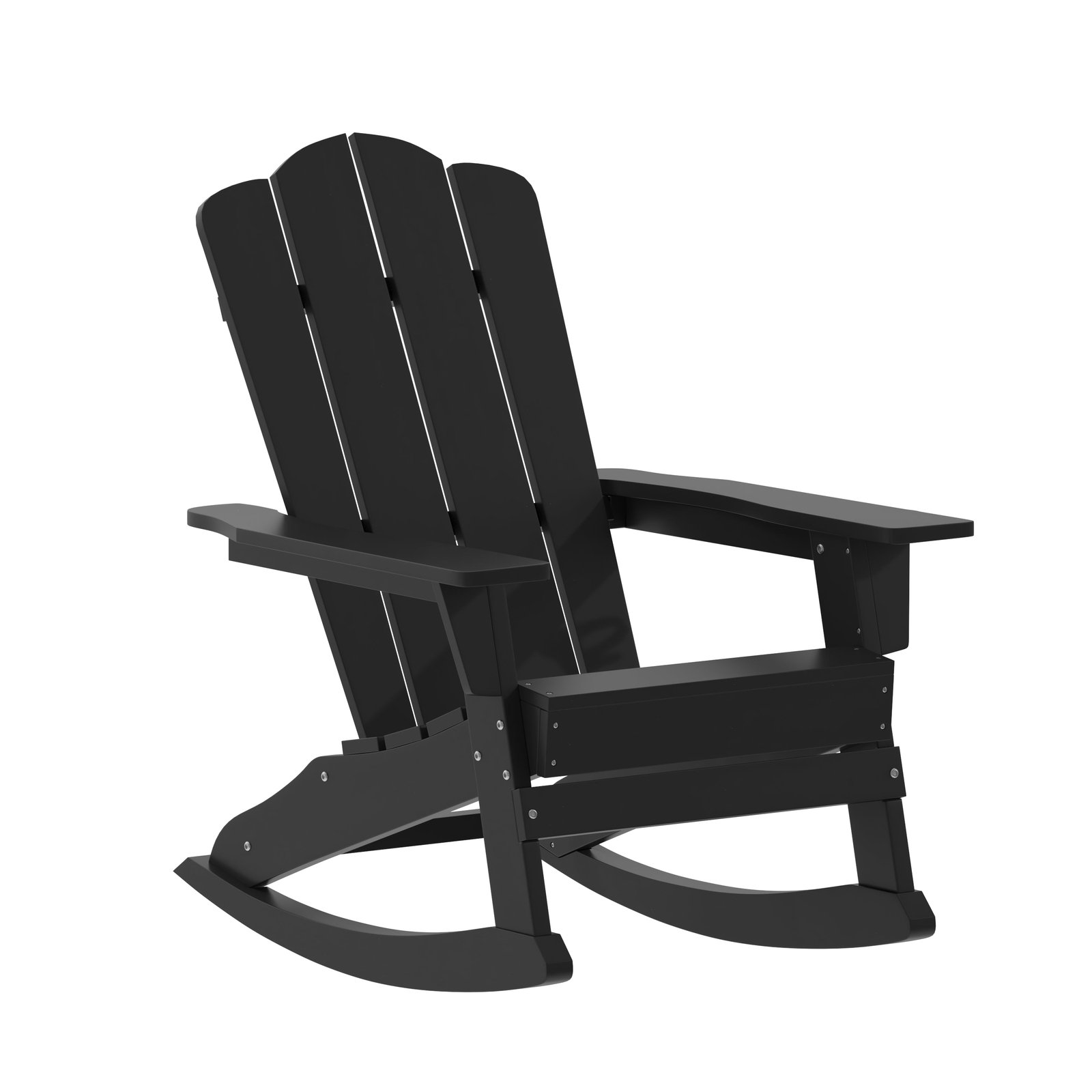 Adirondack Rocking Chair with Cup Holder, Weather Resistant HDPE Adirondack Rocking Chair