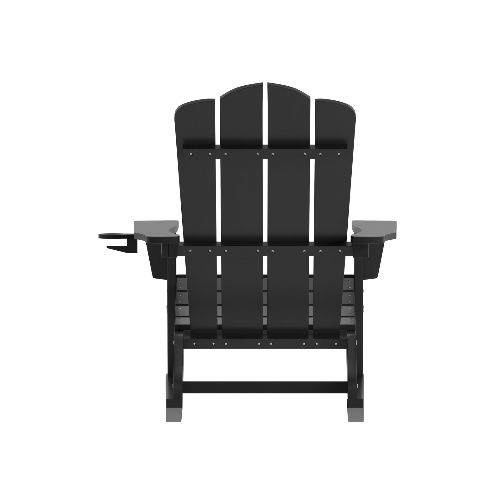 Adirondack Rocking Chair with Cup Holder, Weather Resistant HDPE Adirondack Rocking Chair