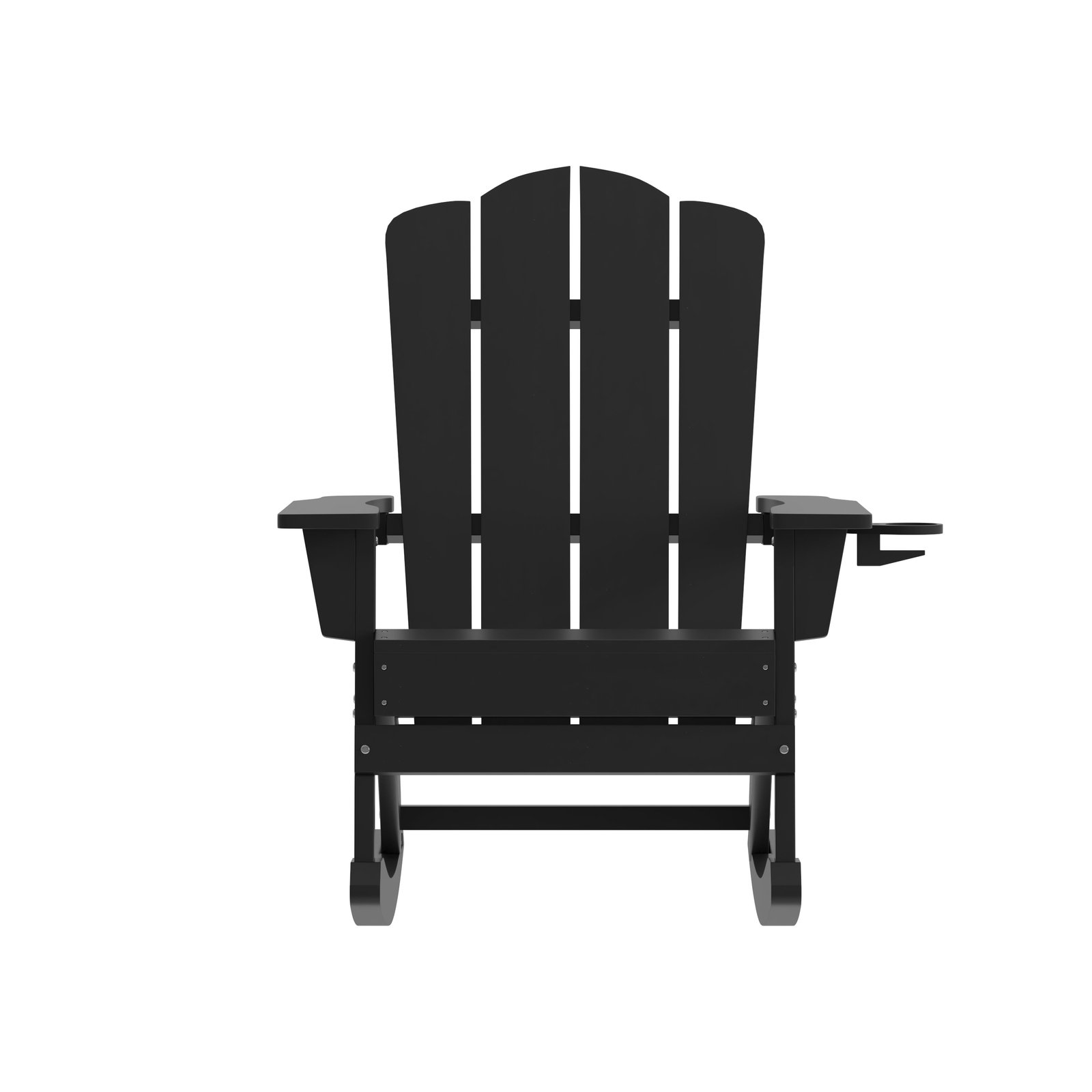 Adirondack Rocking Chair with Cup Holder, Weather Resistant HDPE Adirondack Rocking Chair