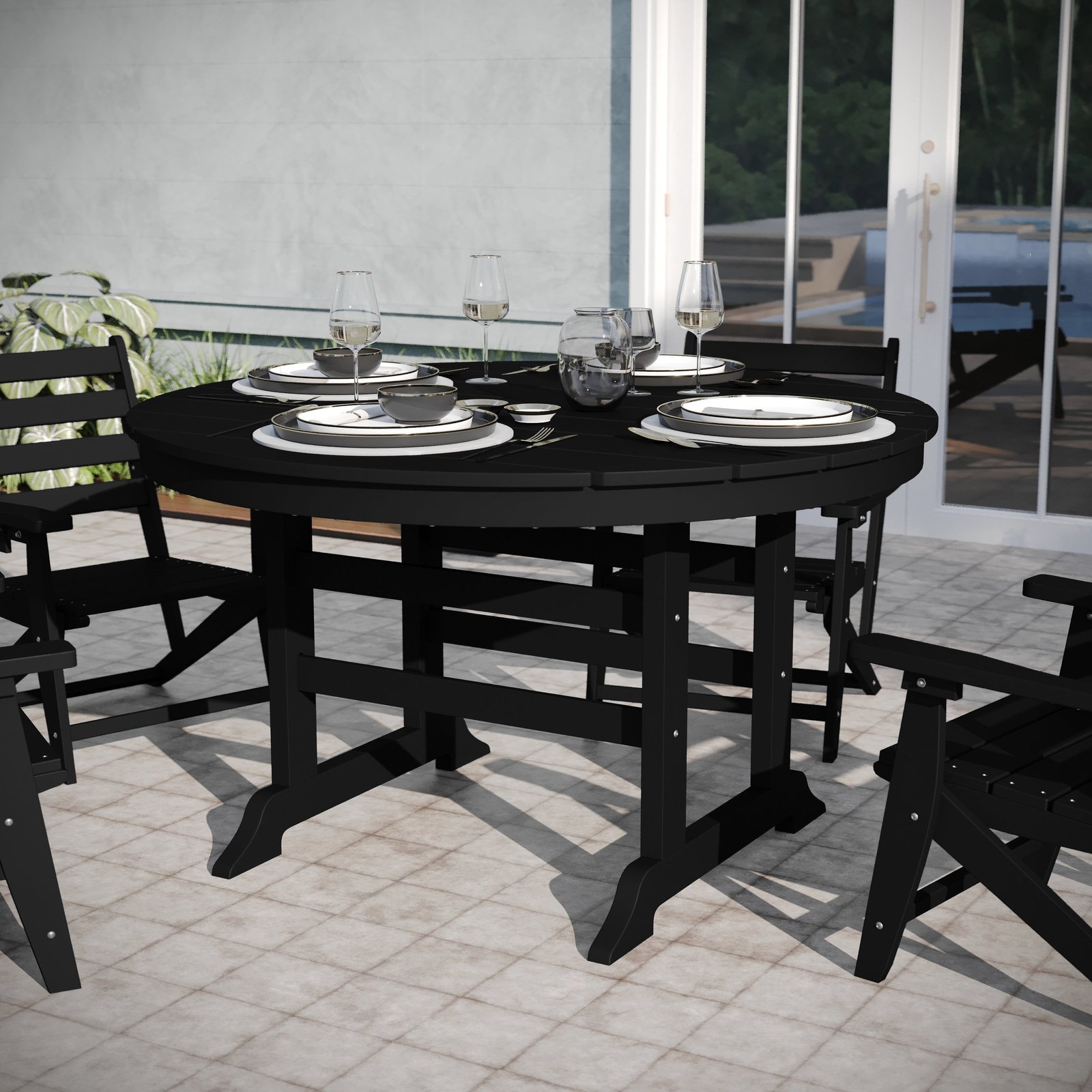 Indoor-Outdoor Recycled HDPE Adirondack Dining Table