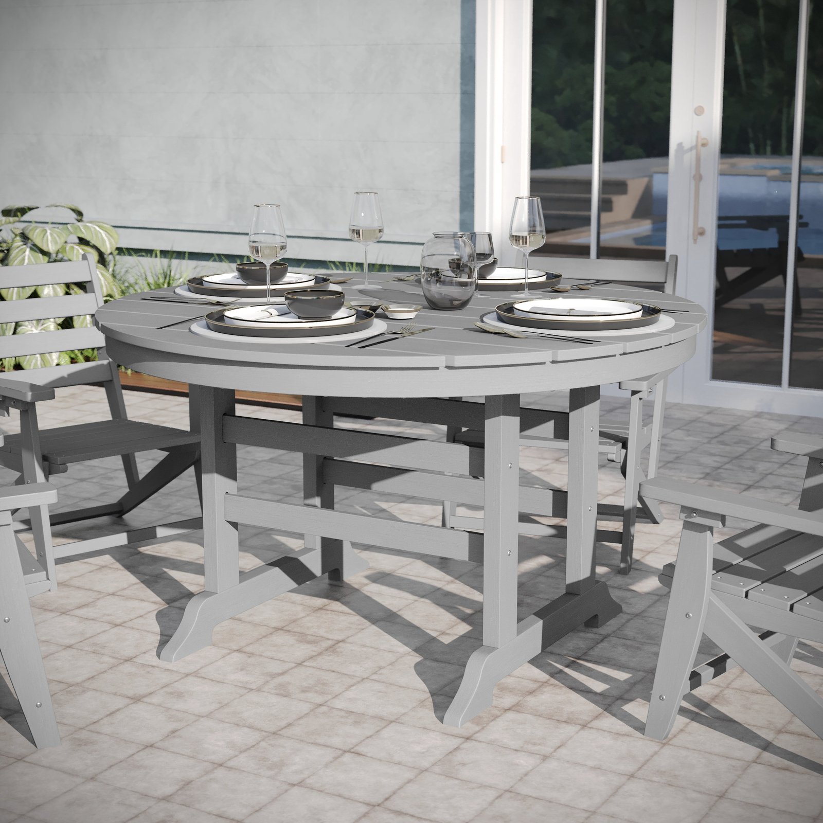 Indoor-Outdoor Recycled HDPE Adirondack Dining Table