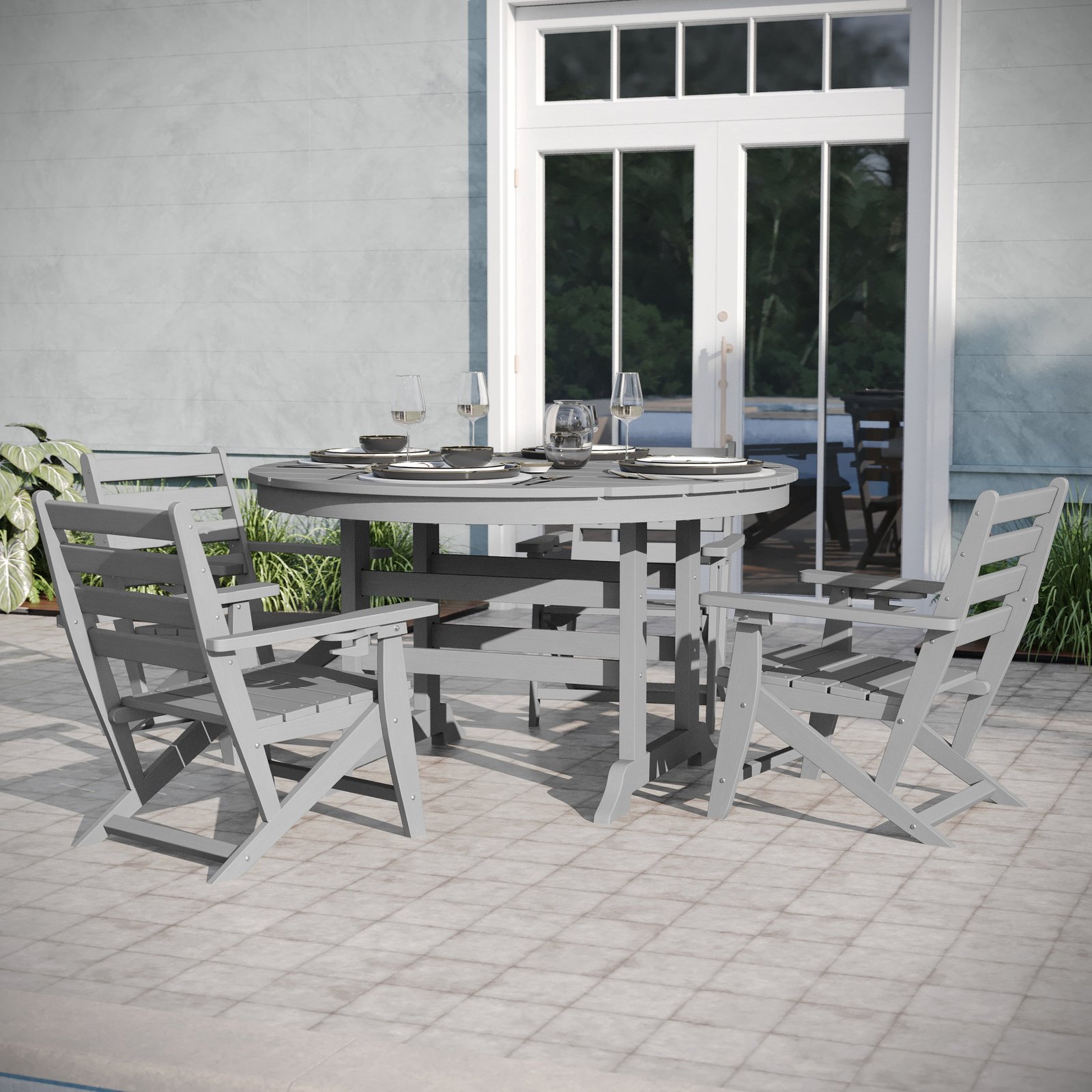 Indoor-Outdoor Recycled HDPE Adirondack Dining Table