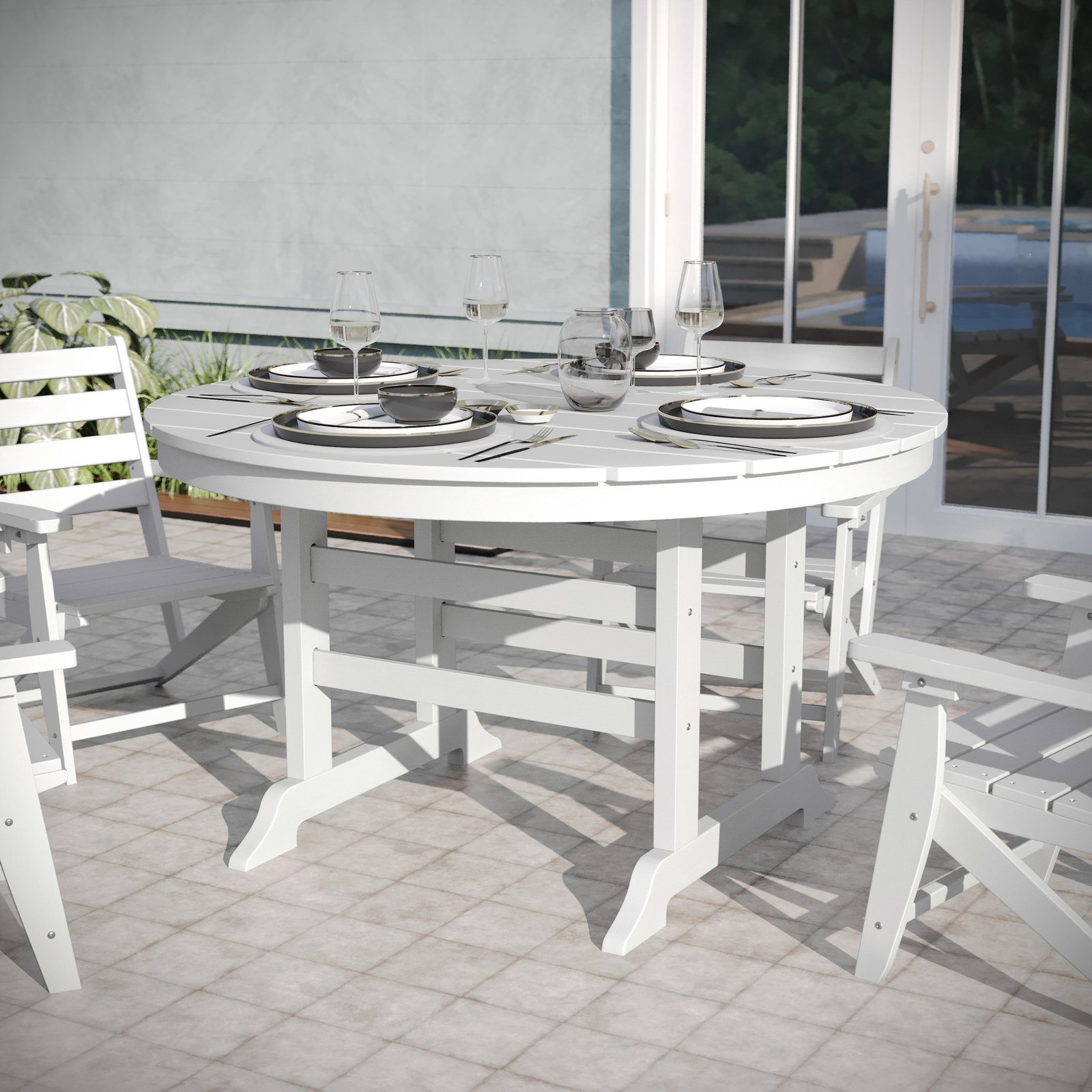 Indoor-Outdoor Recycled HDPE Adirondack Dining Table