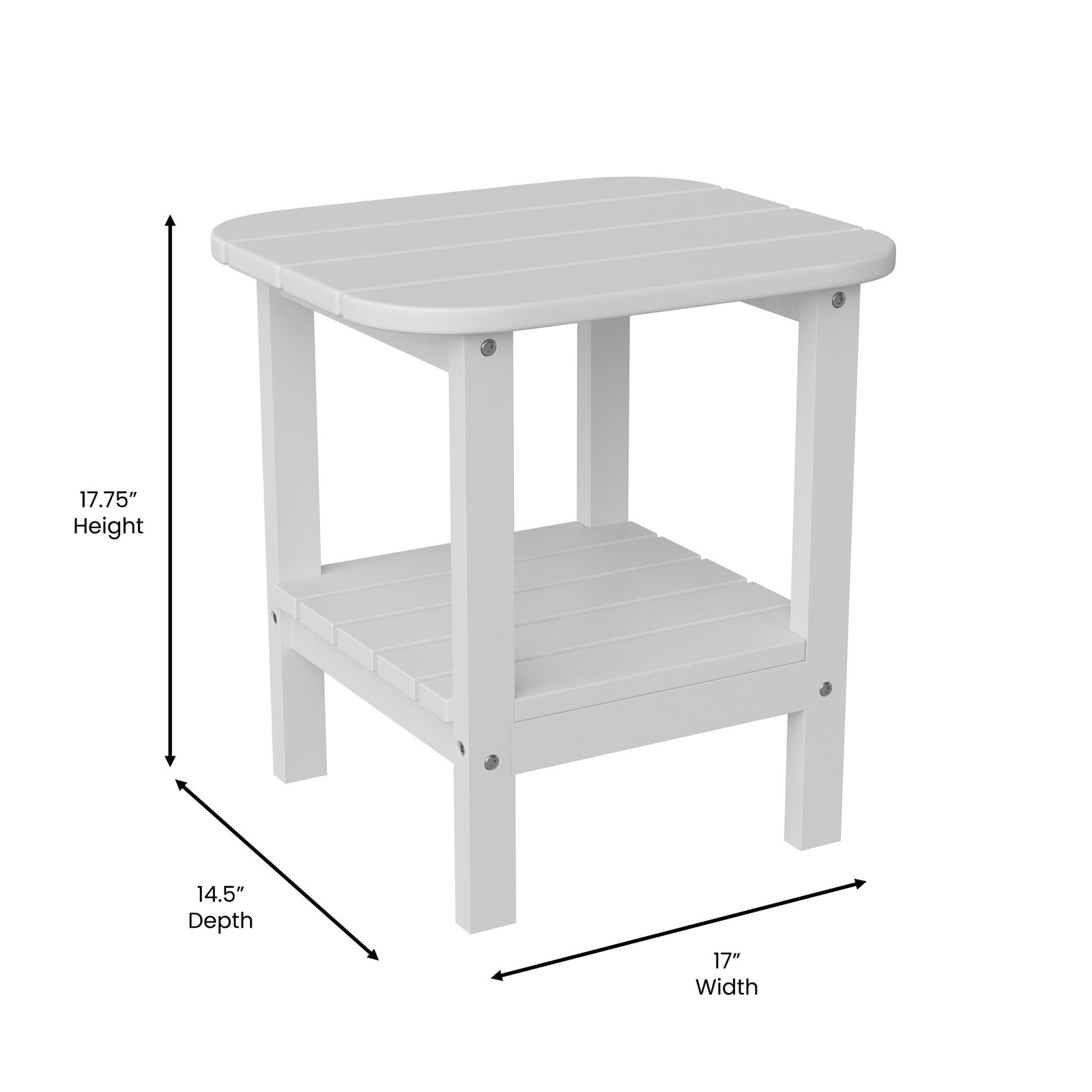 Two Tier Polyresin Adirondack Side Table - All-Weather for Indoor/Outdoor Use