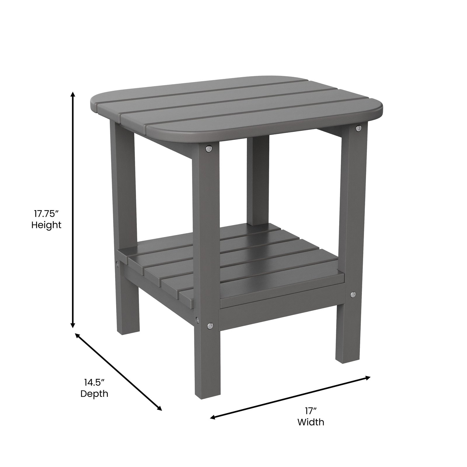 Two Tier Polyresin Adirondack Side Table - All-Weather for Indoor/Outdoor Use