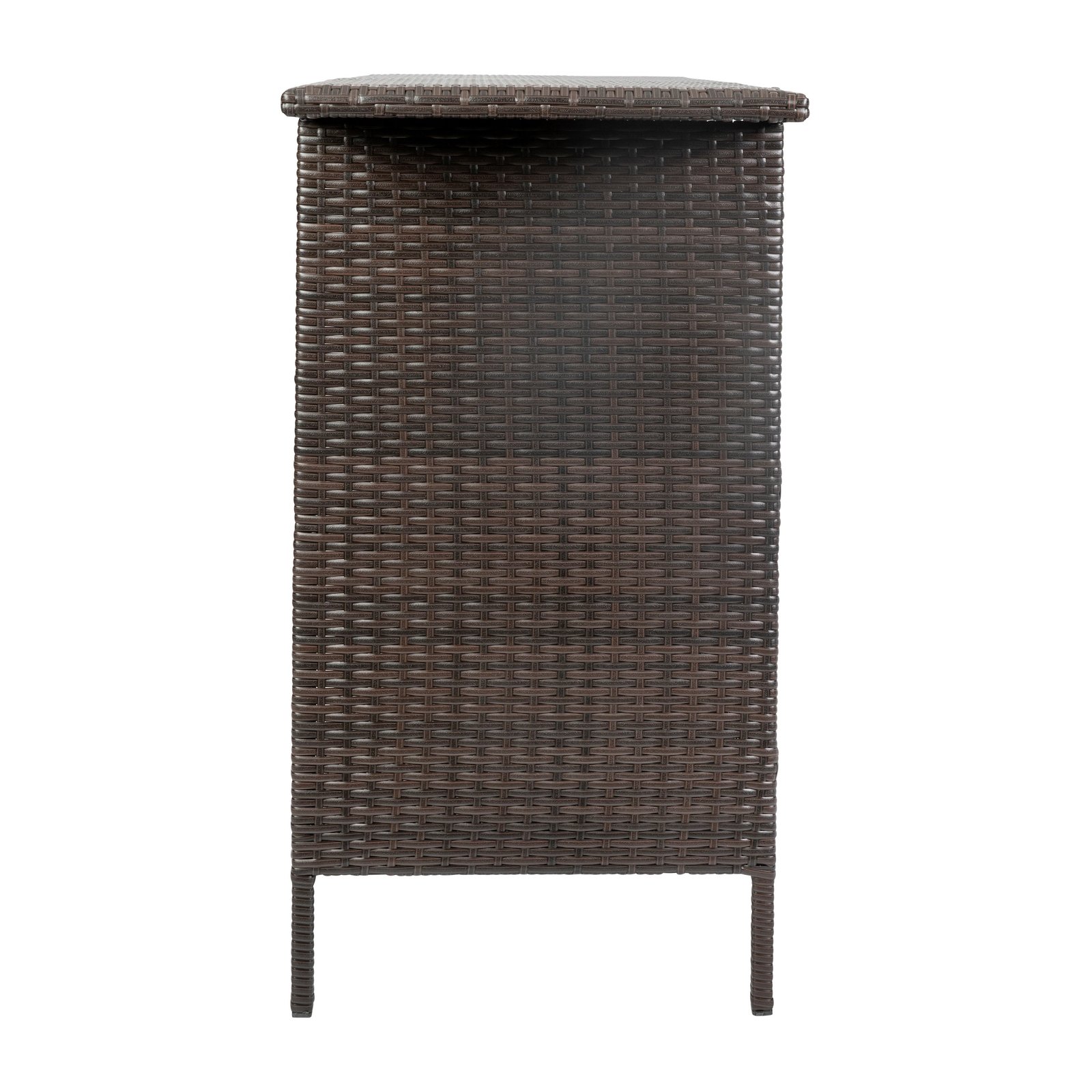 Wicker Rattan Counter Height Bar Table for Indoor/Outdoor Use with Inner Shelf and Bar Top