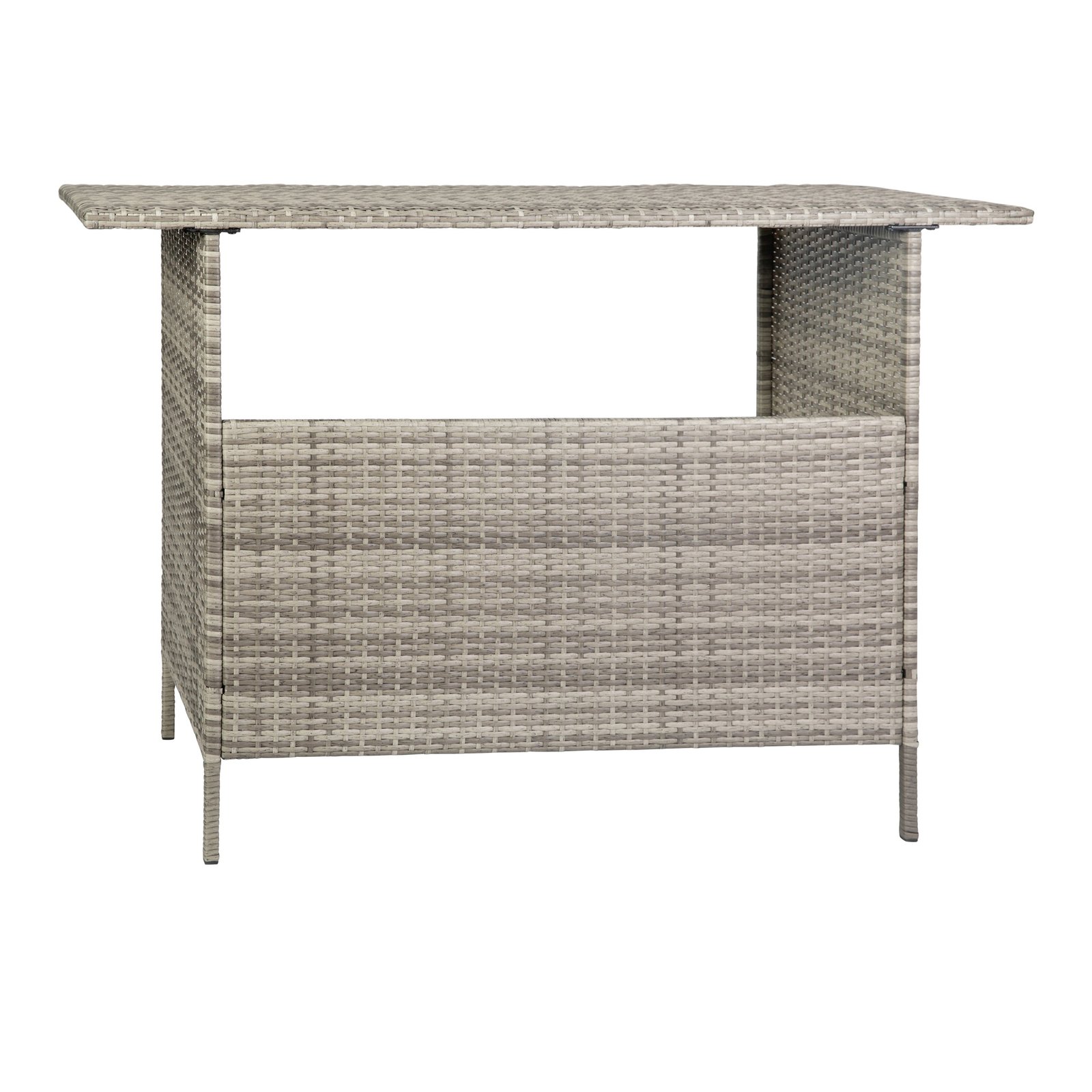 Wicker Rattan Counter Height Bar Table for Indoor/Outdoor Use with Inner Shelf and Bar Top