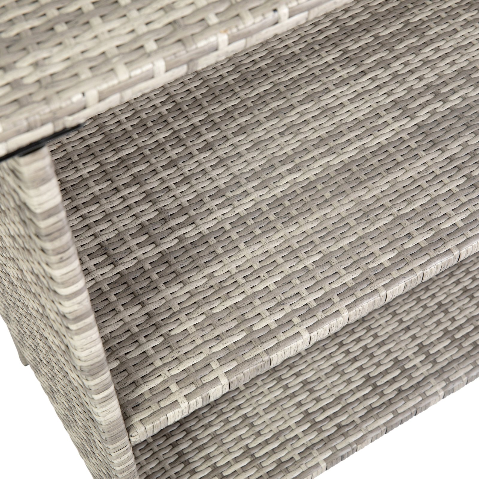 Wicker Rattan Counter Height Bar Table for Indoor/Outdoor Use with Inner Shelf and Bar Top