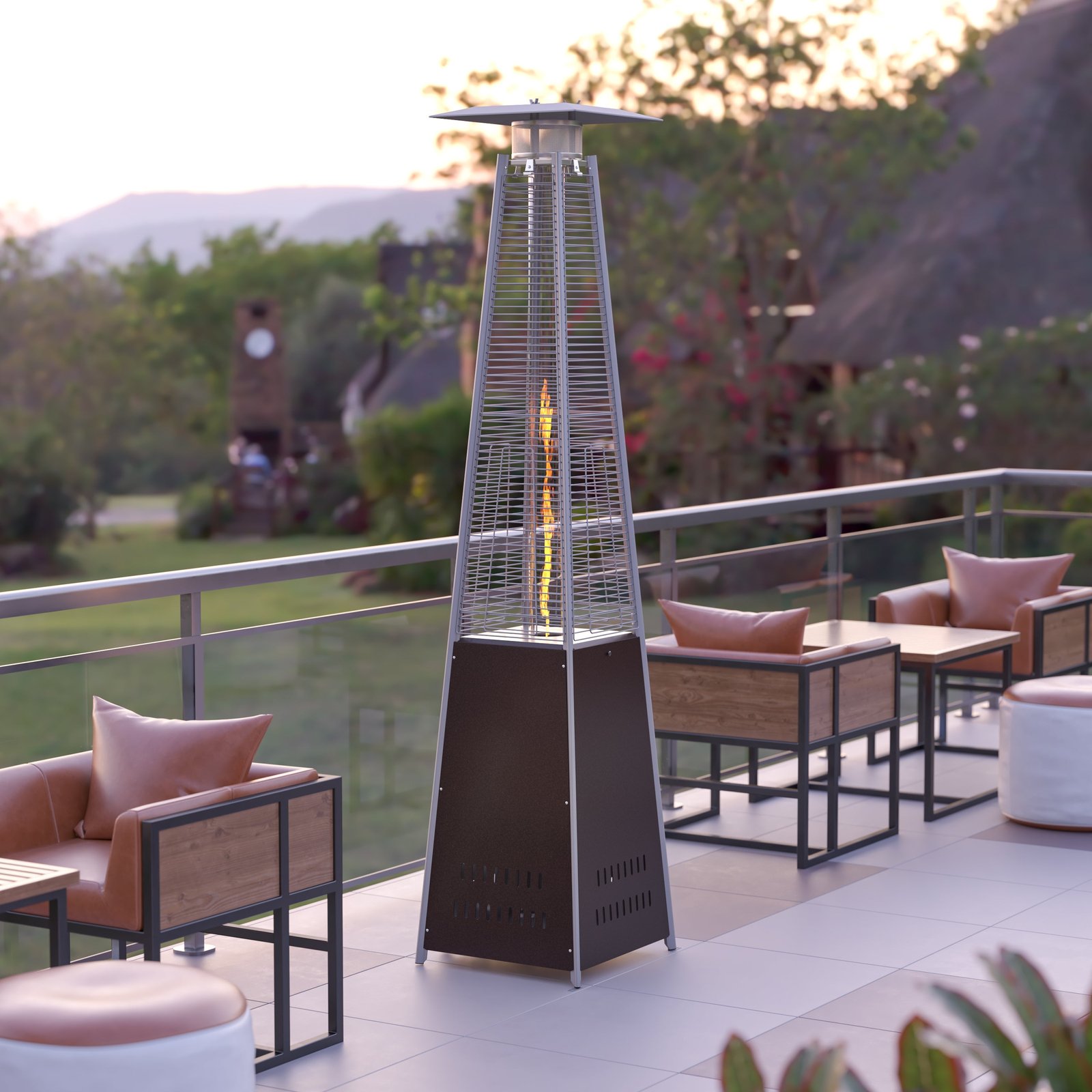 Outdoor Patio Heater - 7.5 Feet Round Steel Patio Heater - 42,000 BTU's