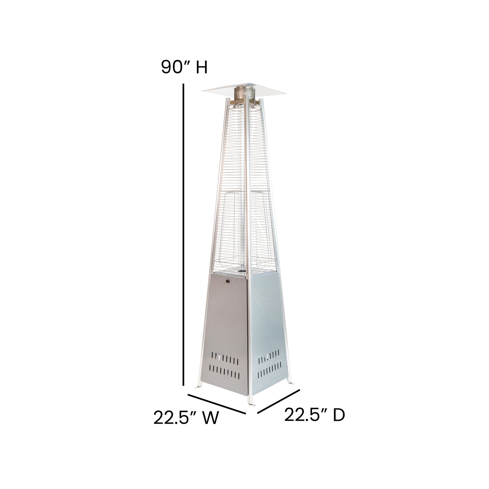 Outdoor Patio Heater - 7.5 Feet Round Steel Patio Heater - 42,000 BTU's