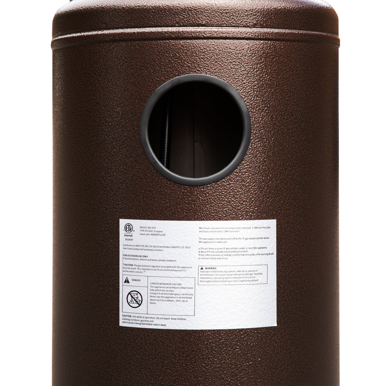 Outdoor Patio Heater - 7.5 Feet Round Steel Patio Heater - 40,000 BTU's