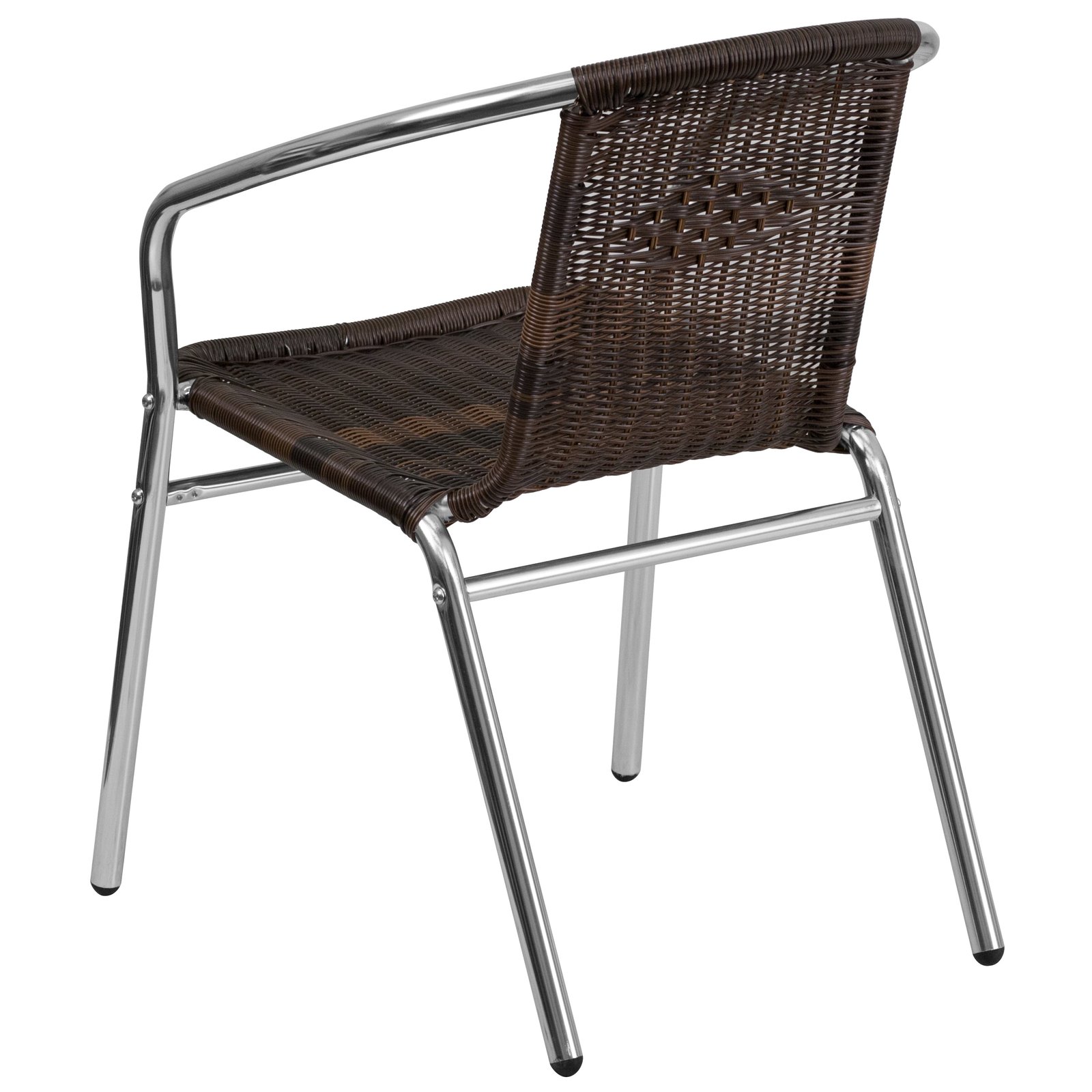 Commercial Aluminum/Rattan Restaurant Dining Stack Chair
