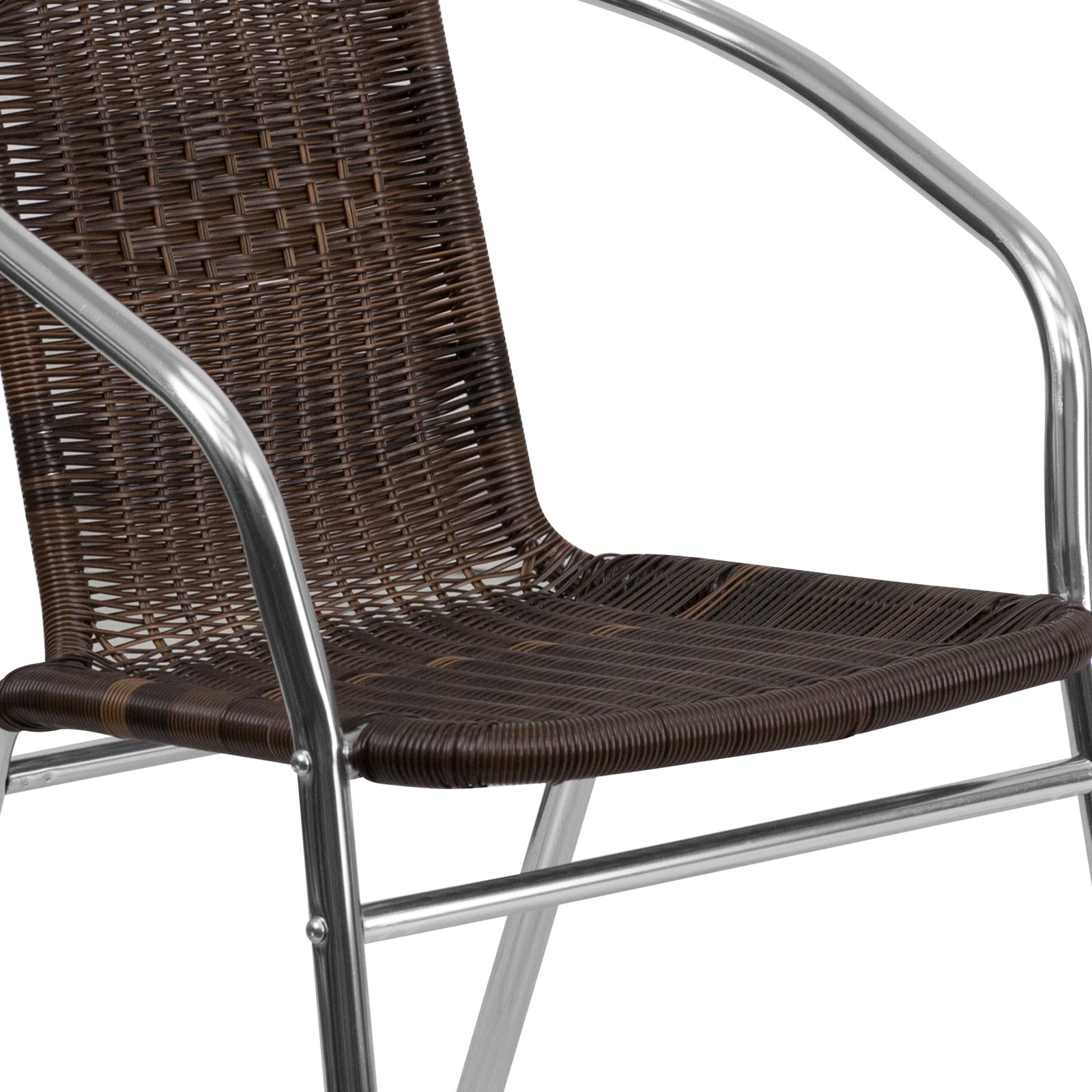 Commercial Aluminum/Rattan Restaurant Dining Stack Chair