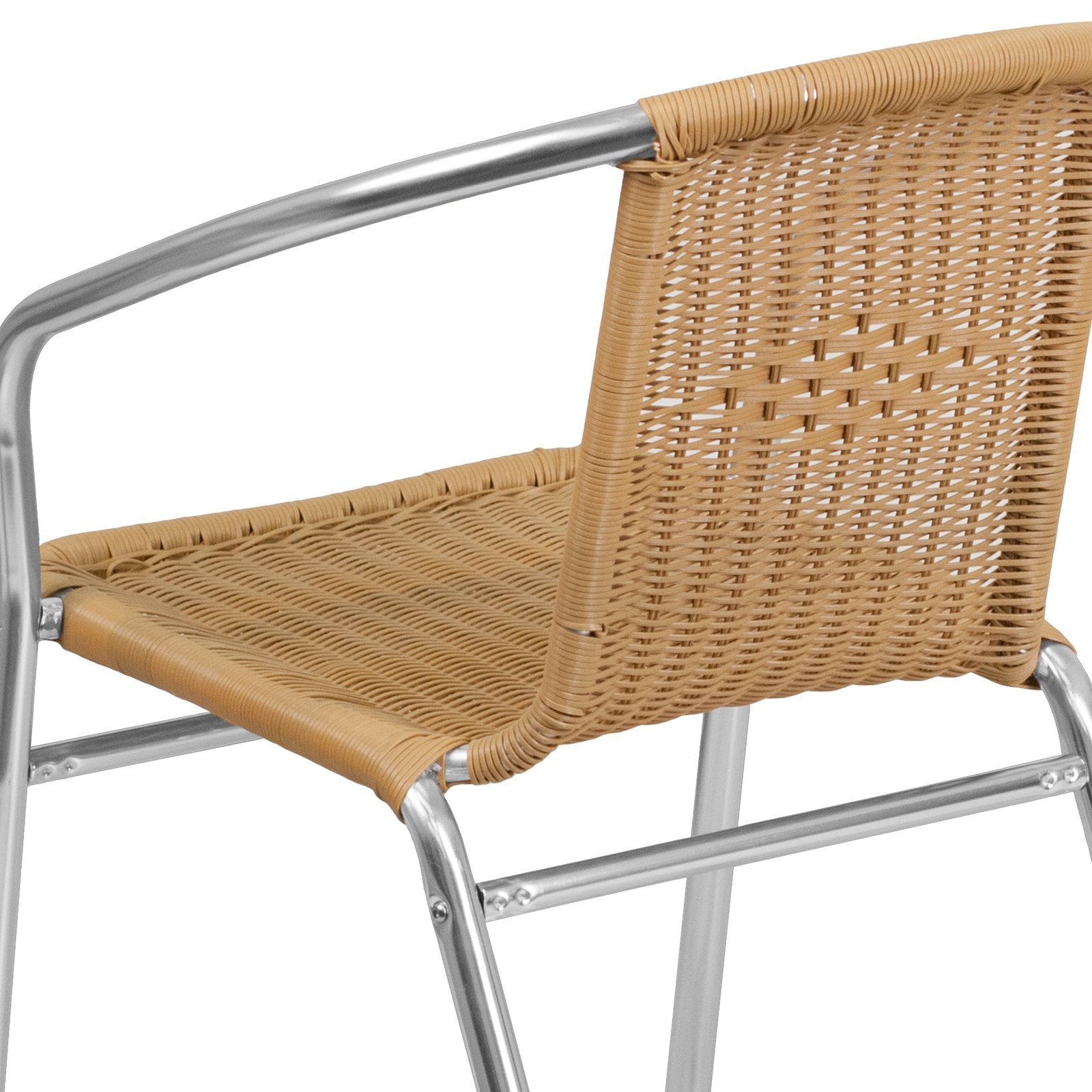 Commercial Aluminum/Rattan Restaurant Dining Stack Chair