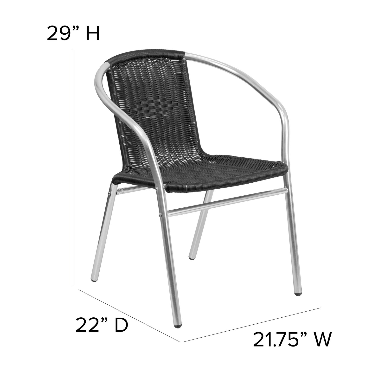 Commercial Aluminum/Rattan Restaurant Dining Stack Chair