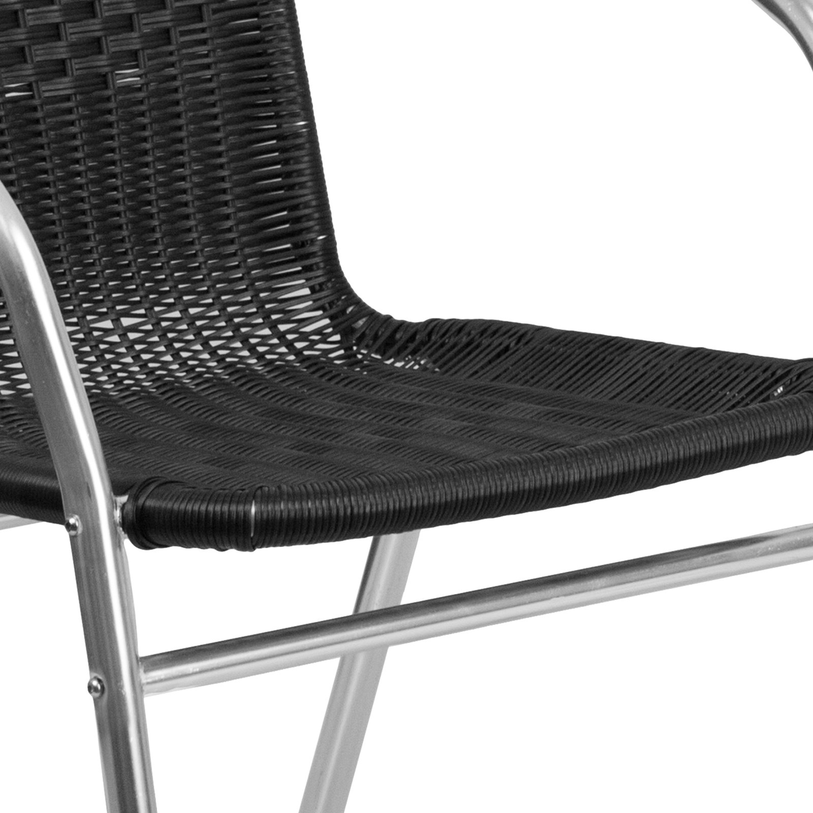 Commercial Aluminum/Rattan Restaurant Dining Stack Chair