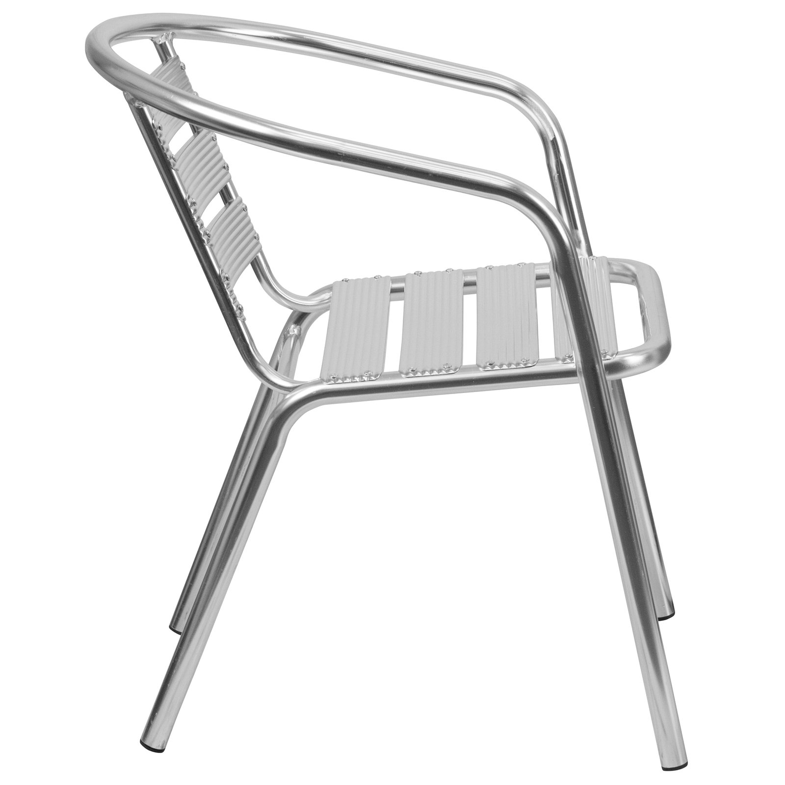 Heavy Duty Aluminum Commercial Indoor-Outdoor Restaurant Stack Chair with Triple Slat Back