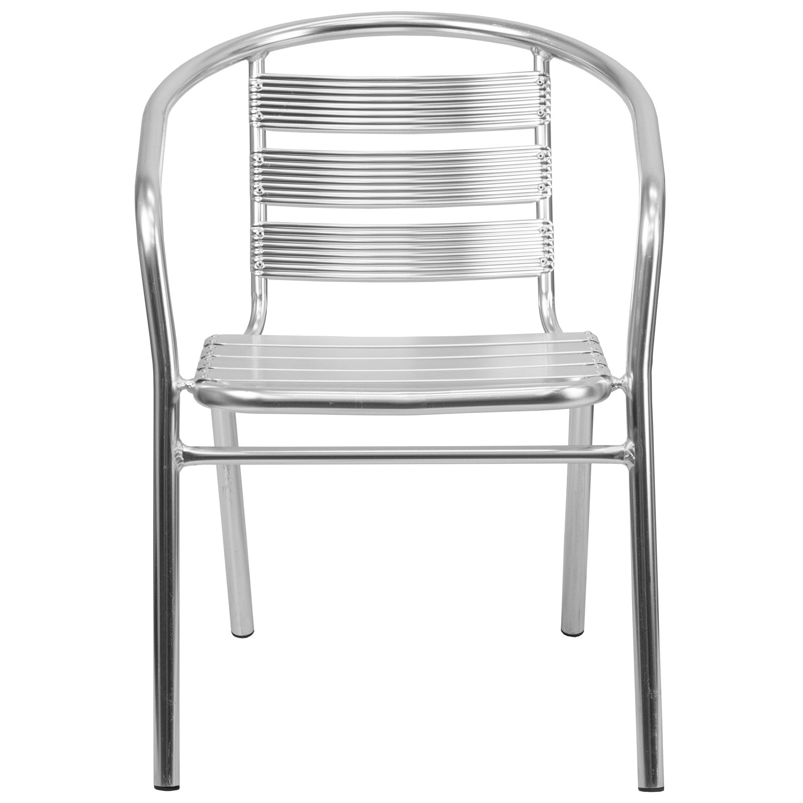 Heavy Duty Aluminum Commercial Indoor-Outdoor Restaurant Stack Chair with Triple Slat Back